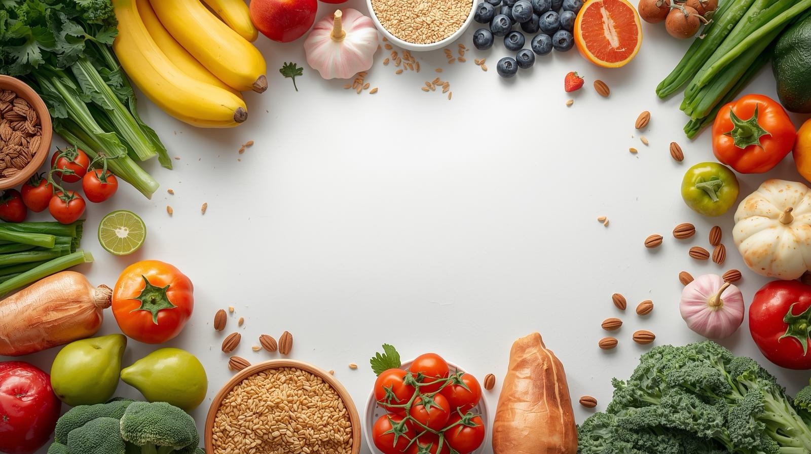 10 Science-Backed Superfoods That Boost Energy After 30 Years healthy eating blog thumbnail colorful spread of wholesome foods — fruits vegetables grains and green juice arranged neatly on a white background — top down view bright natural lighting.jpg